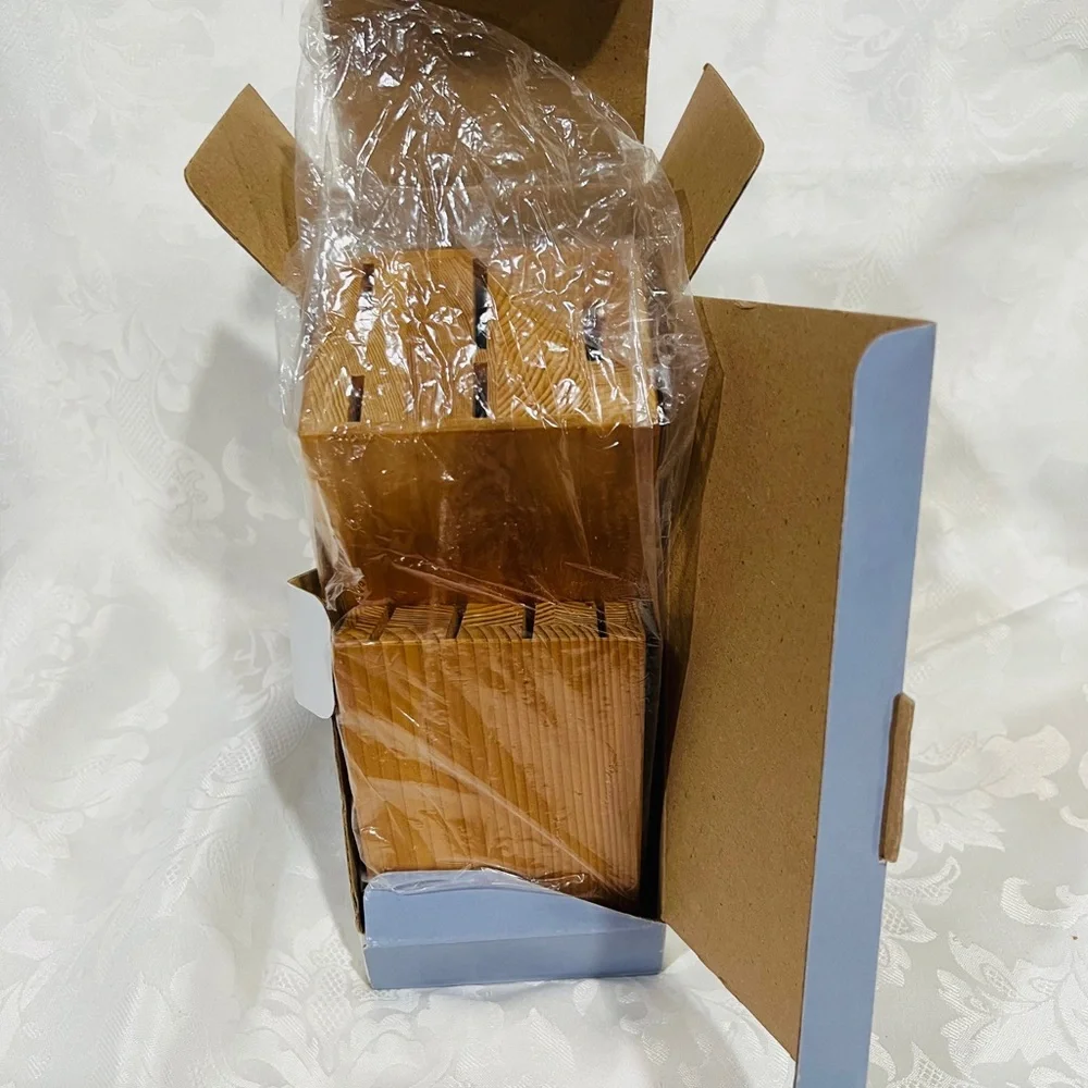 NEW in Box Tupperware E-Series Wood Knife Block